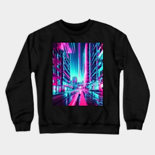 Enhanced Cyberpunk City Street Crewneck Sweatshirt